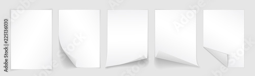 Fotografía Blank A4 sheet of white paper with curled corner and shadow, template for your design