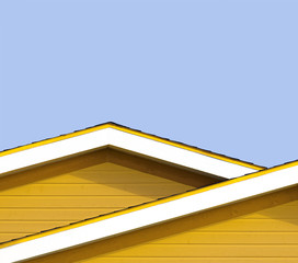 colourful rooftops and blue sky