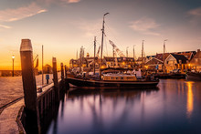 Urk Sunset Harbor Old Port Urk Netherlands