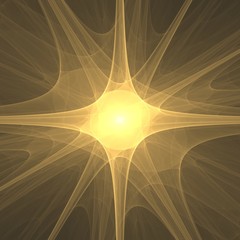 Golden Ball with Strings Fractal Background Wallpaper