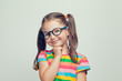 © Myst - beautiful cute little girl posing and smiling to camera with her hand under chin