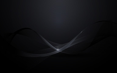 Abstract black wavy digital background