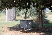 Pozzo Nel Giardino Con Resti Di Colonna Romana