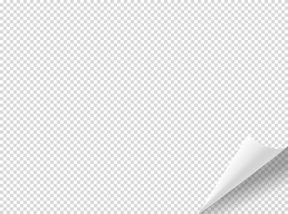 Leinwandbilder - Bending paper vector mockup. Vector object isolated on transparent background