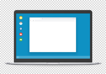 Aufkleber - Modern computer with operating system interface template and blank browser page.