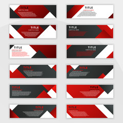 third a set of red banners with 12 designs, designed for online needs, such as benner website, socia