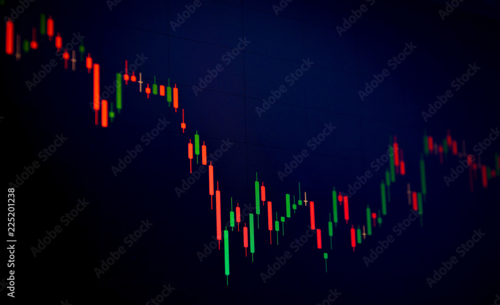 candlestick chart with black background Stock Photo | Adobe Stock