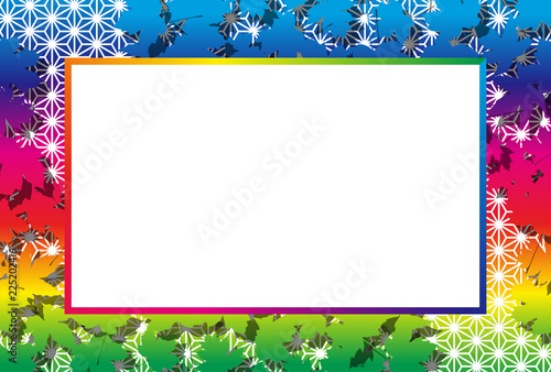 Background Wallpaper Vector Illustration Design Free Free Size Charge Free Colorful Color Rainbow Show Business Entertainment Party Image 背景素材 秋 紅葉 楓の葉 落ち葉 写真スペース メッセージボード 和柄 麻葉 タイトル枠 和風額縁 Buy This