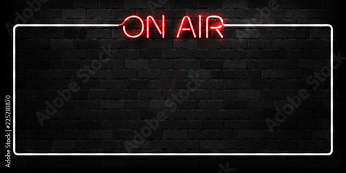 Fotomural Vector realistic isolated neon sign of On Air frame logo for decoration and covering on the wall background