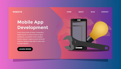 Mobile app development concept. Ready to use vector illustration