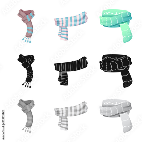 Cuadros en Lienzo Vector illustration of scarf and shawl sign