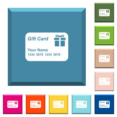 Poster - Gift card with name and numbers white icons on edged square buttons