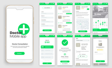 Wall Mural - design of mobile app, ui, ux, gui. set of user registration screens, account sign in, sign up, home 