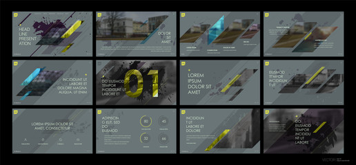 Wall Mural - presentation template. geometric elements for slide presentations on a gray background. use also as 
