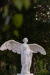 Marble Statue of a winged Angel on a Tombstone at a Berlin Cemetry
