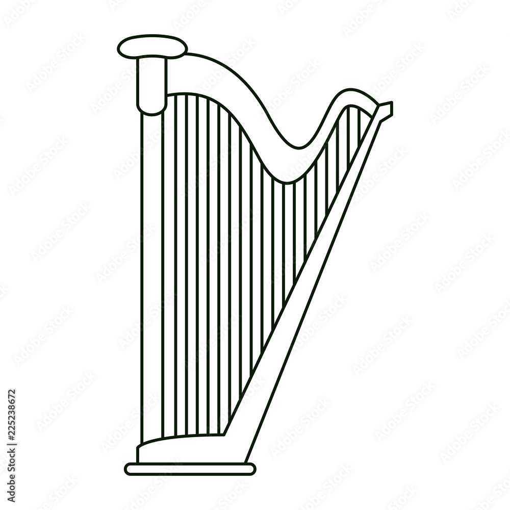Probe Instrment Stock-Vektorgrafik „Harp instrument cartoon“ | Adobe Stock