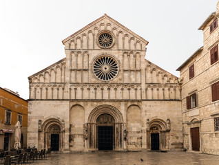 Sticker - Zadar Cathedral of St. Anastasia in Zadar, Croatia, constructed in the Romanesque style during the 12th and 13th centuries.