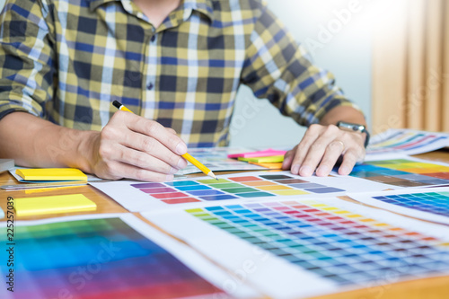 Creative Graphic Designer At Work Color Swatch Samples