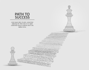 Wall Mural - Path to success vector geometric polygonal background