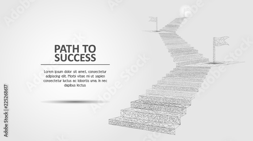 Fotomural Path to success vector geometric polygonal background