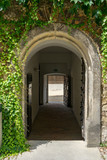 Fototapeta Na drzwi - doorway out of the inner yard of wolfsburg castle, germany