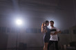 © satura_ - Active happy adults dancing bachata together in dance class