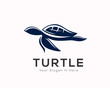 Turtle Swimming logo, tortoise logo