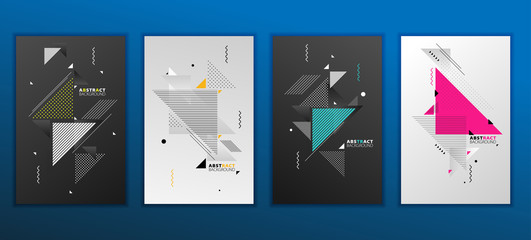 abstract geometric composition forms modern background with decorative triangles and patterns backdr