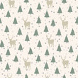 © Milana - Vector illustration. Herringbones and deer silhouettes on star background. Vector seamless pattern. Fabric print element.