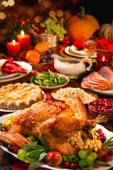 Wall Mural - Thanksgiving turkey dinner