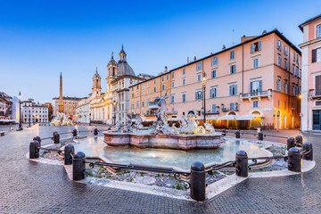 Poster - Rome, Italy. The Moor Fountain at Piazza Navona.