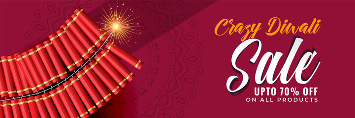 Wall Mural - crazy diwali sale banner template