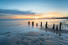 Sunrise At Sandsend Beach In Yorkshire