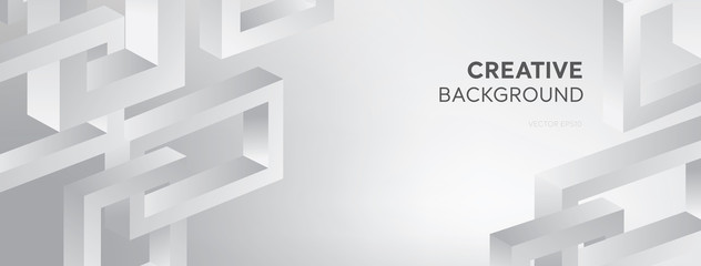 Wall Mural - modern abstract white gray creative design banner background