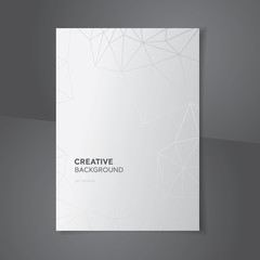 Wall Mural - white gray gradient background with abstract polygon lines and space for texts