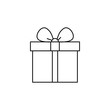 © OLGA - Gift line icon. Outline Vector Icon Isolated on White Background. Trendy flat ui sign design, graphic pictogram. Logo illustration. Eps10.
