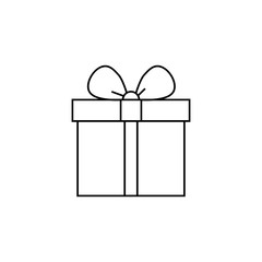 Gift line icon. Outline Vector Icon Isolated on White Background. Trendy flat ui sign design, graphic pictogram. Logo illustration. Eps10.