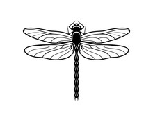 Black Dragonfly Sign Symbol Icon Logo Vector