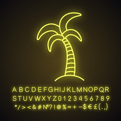 Sticker - Palm tree neon light icon