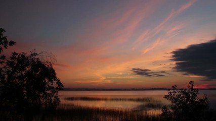 Wall Mural - Beautiful dawn over the lake.
