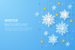 Winter design background. Origami snowfall. Vector Illustration.