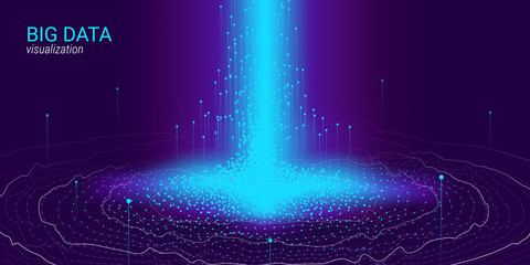 Wall Mural - abstract 3d big data visualization.