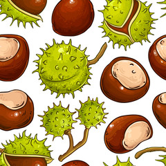 Sticker - chestnut vector pattern