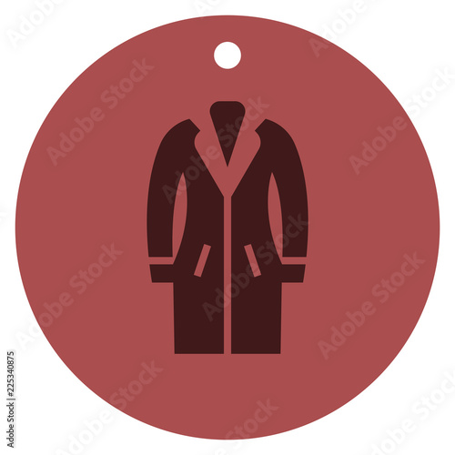Fotografie, Tablou Icon leather coat with trendy casual symbol for shop woman clothes