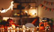 © JenkoAtaman - interior of the house decorated with holiday of a halloween