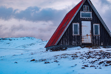 Cabin in the snow