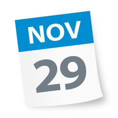 Wall Mural - November 29 - Calendar Icon