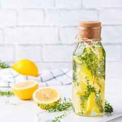 Sticker - Fresh cool lemon thyme infused water detox drink