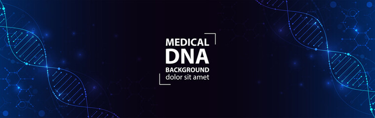 Science template, wallpaper or banner with a DNA molecules. Vector illustration.