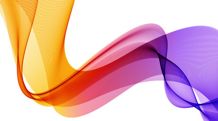 Wall Mural - abstract vector background with orange and purple smooth color wave